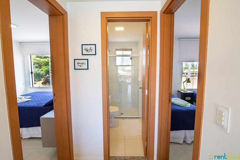Apto Superior com Vista da Piscina em Imbassaí - D104