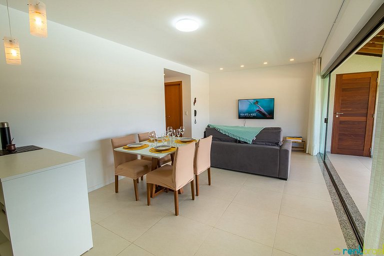 Apto Superior com Vista da Piscina em Imbassaí - D104