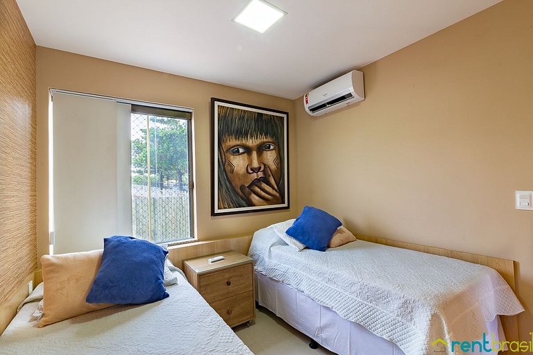 Lindo Apto 2 Quartos com Jardim em Imbassaí - C03