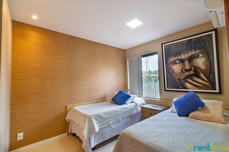 Lindo Apto 2 Quartos com Jardim em Imbassaí - C03
