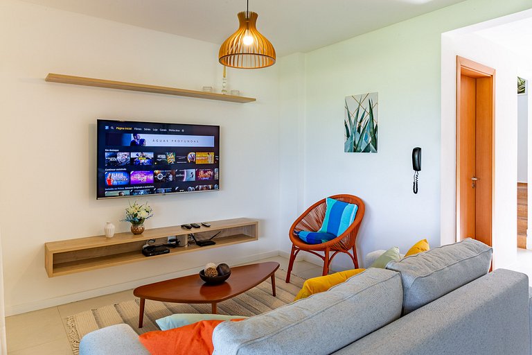 Beautiful 2-bedroom bungalow with ocean view in Imbassaí