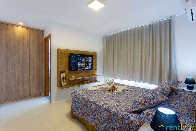 Elegante Apto de 2 quartos Superior em Imbassaí - D102