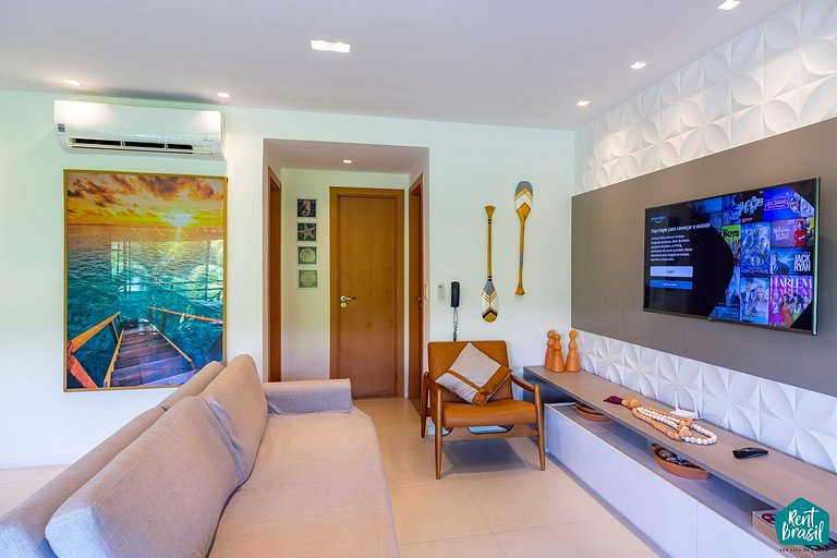 Sofisticado Apto de 2 quartos Superior em Imbassaí