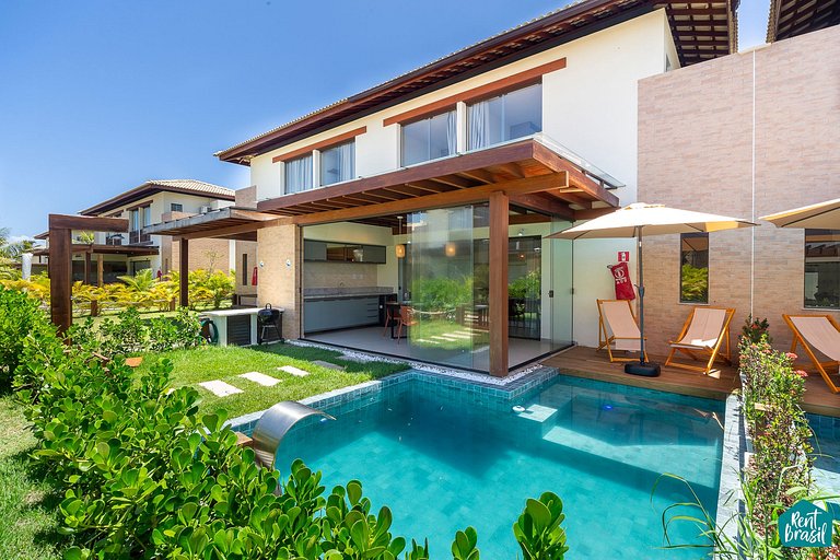 Bangalô de 3 quartos com Piscina em Imbassaí - N07