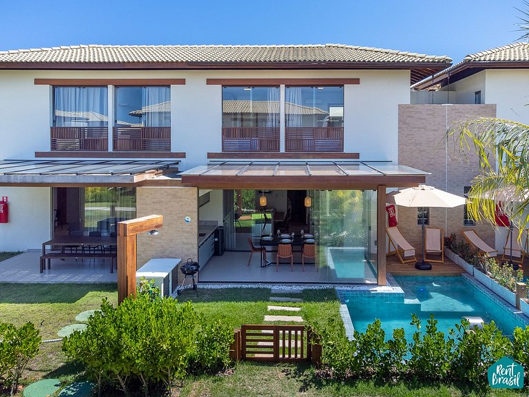 Bangalô de 3 quartos com Piscina em Imbassaí - N07