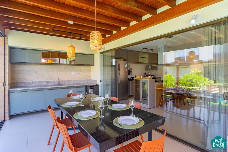 Bangalô de 3 quartos com Piscina em Imbassaí - N07