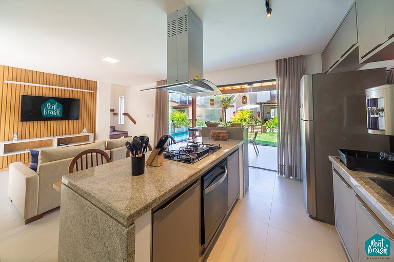 Bangalô de 3 quartos com Piscina em Imbassaí - N07